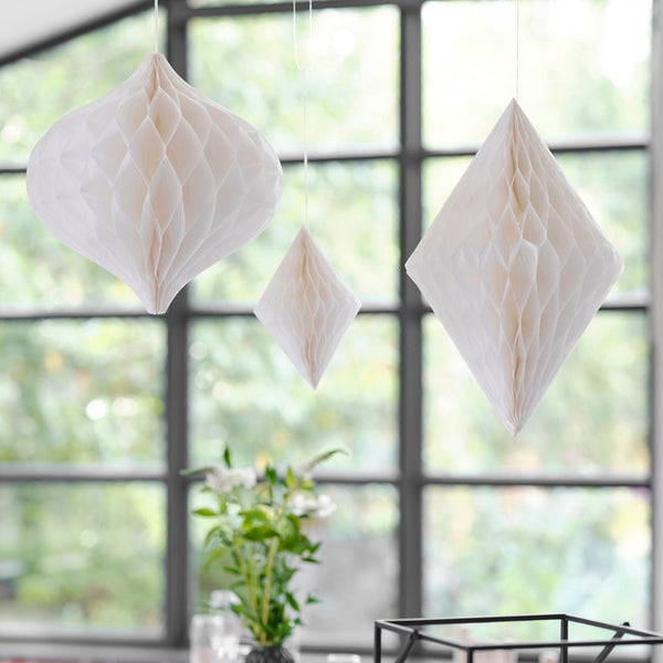 Hanging Decor - White Hanging Lanterns
