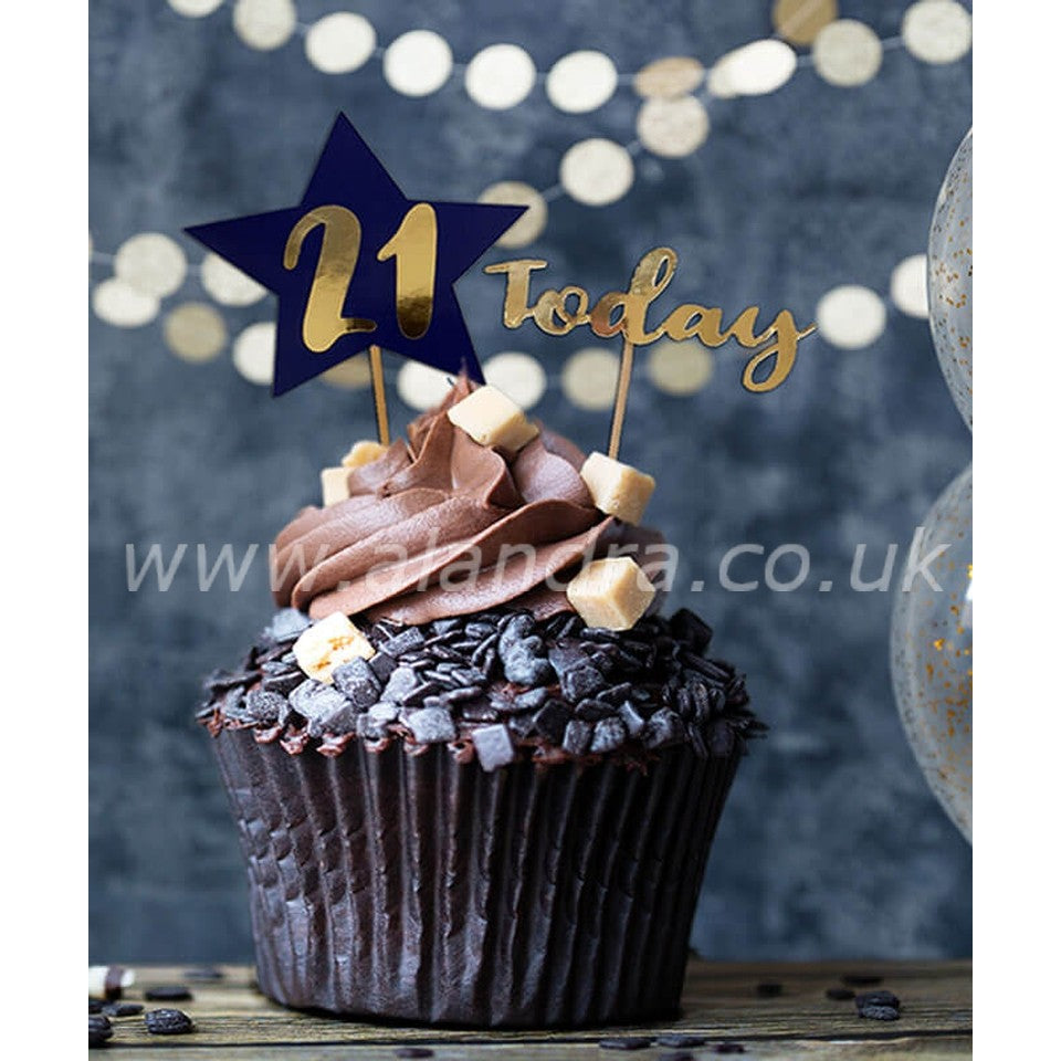 Personalised Cake Topper Navy Gold