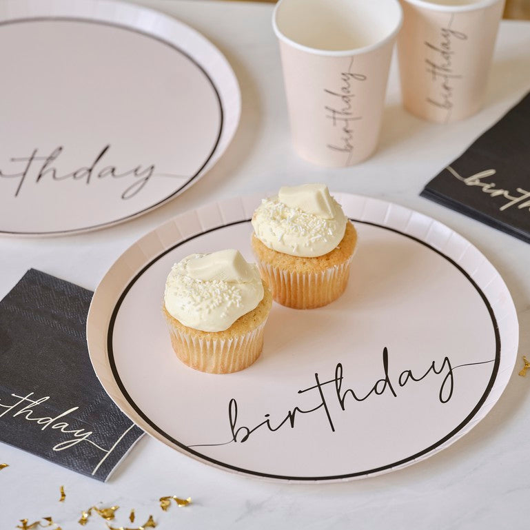 Birthday Plate Nude and Black