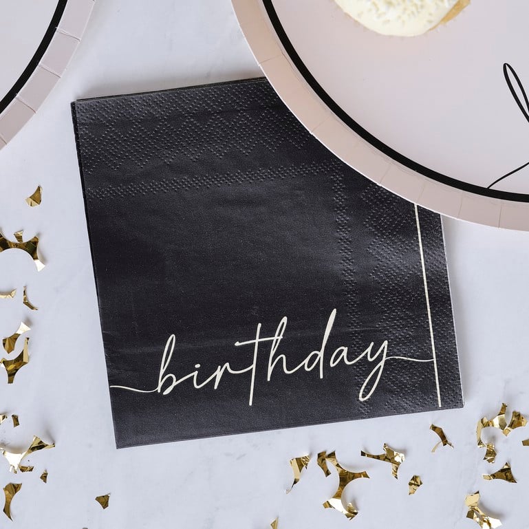 Birthday Napki Black and Nude