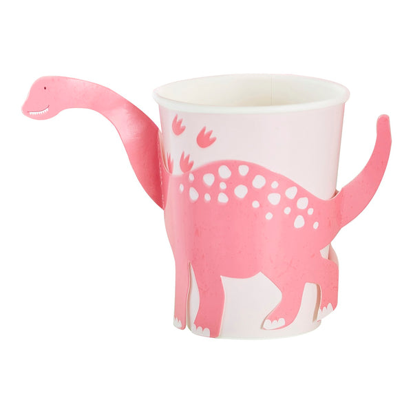Party Like A Dinosaur - Paper Cup - Pink