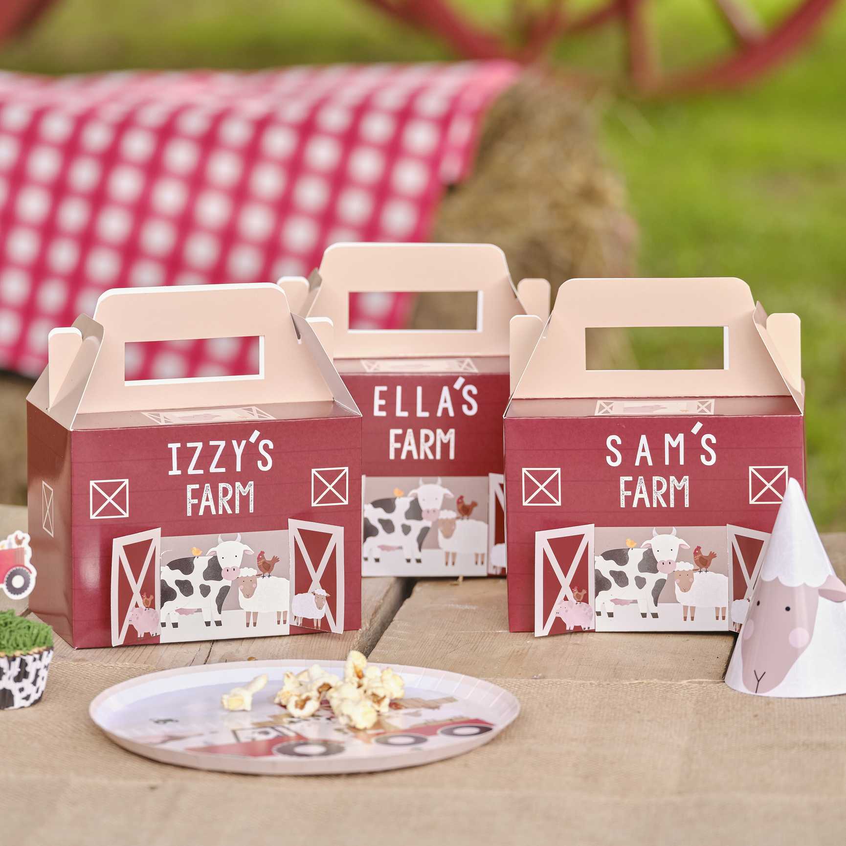 Party Bag - Barn Shaped with Customisable Stickers