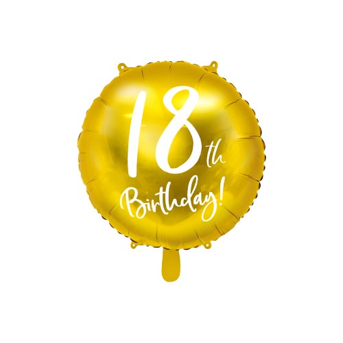 Foil Balloon 18th Birthday, gold