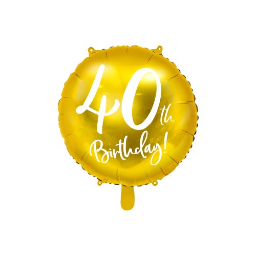 Foil Balloon 40th Birthday, gold