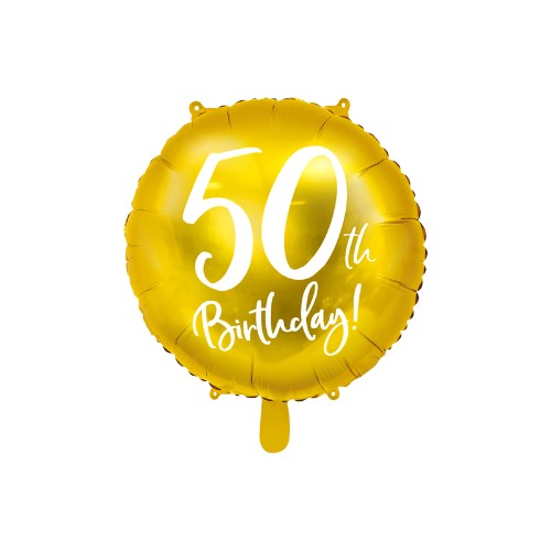 Foil Balloon 50th Birthday, gold