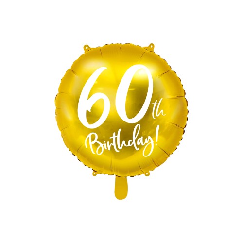 Foil Balloon 60th Birthday, gold