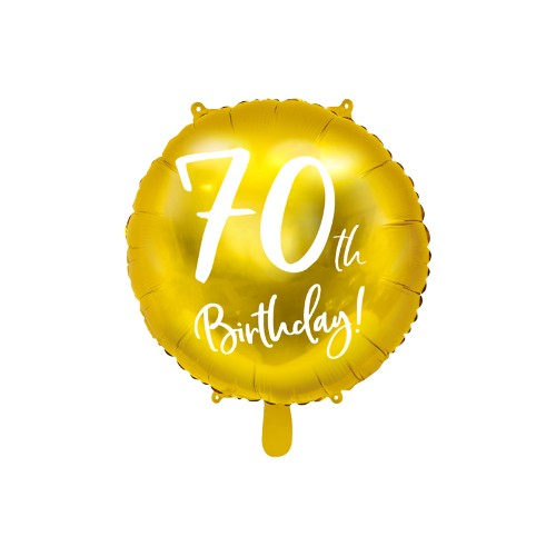 Foil Balloon 70th Birthday, gold