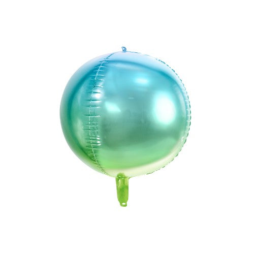 Foil Balloon Ombre Ball, blue and green