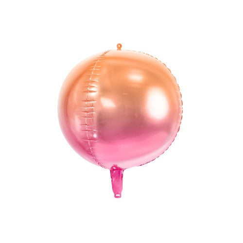 Foil Balloon Ombre Ball, pink and orange
