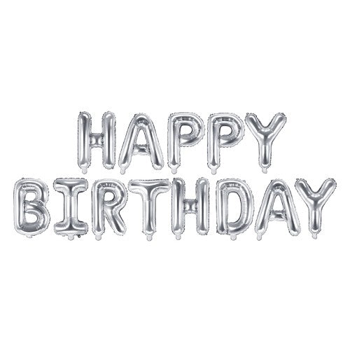Foil Balloon Happy Birthday ,silver