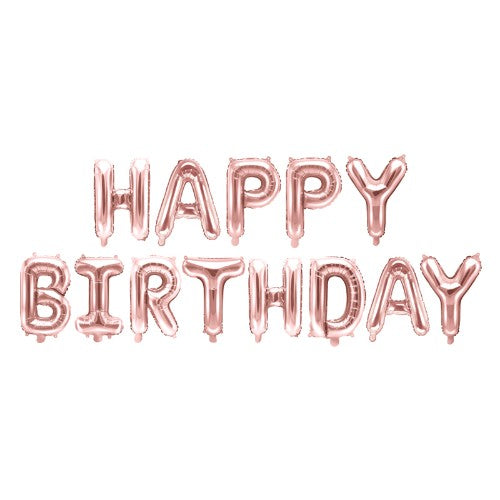 Foil Balloon Happy Birthday, rose gold