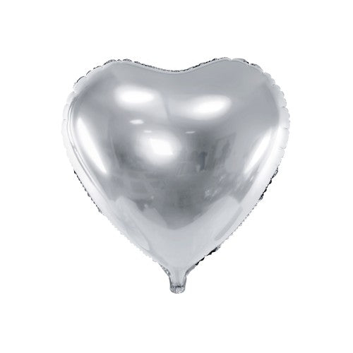 Foil Balloon Heart, silver