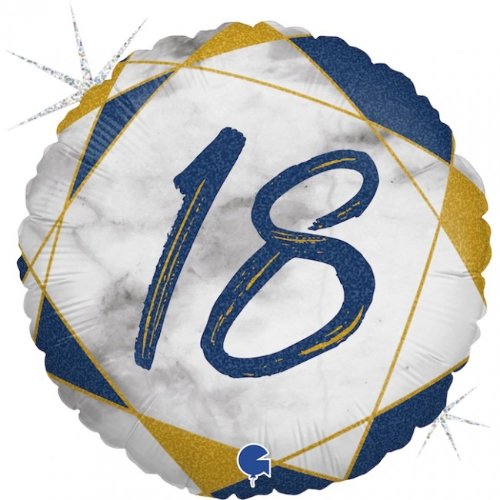 18 Marble Mate Happy Birthday Blue Balloon
