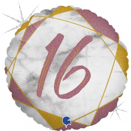 16 Marble Mate Happy Birthday Rose Gold Balloon