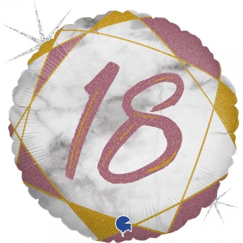 18 Marble Mate Happy Birthday Rose Gold Balloon
