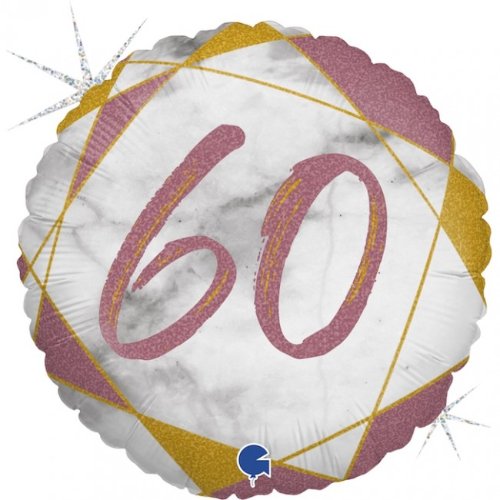 60 Marble Mate Happy Birthday Rose Gold Balloon