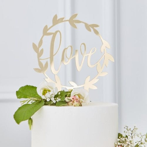 Gold Wedding -Gold Acrylic Cake Topper