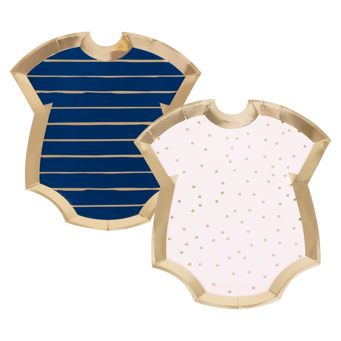 Gender Reveal - Pink and Navy Baby Grow Shaped Plates