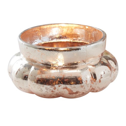Large Melon Shape Tea Light Holder - Gold
