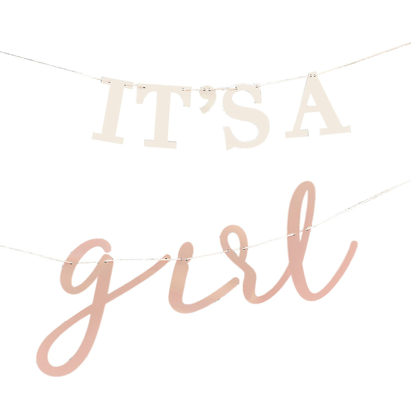 Hello Baby - Eco Bunting - It's A Girl - White & Blush