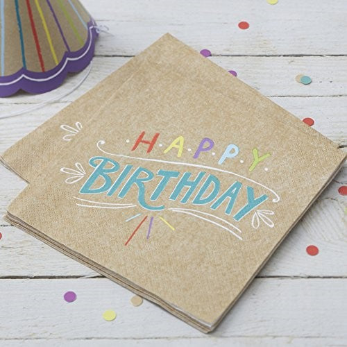 Happy Birthday Kraft - Napkin - FSC Mix - TT-COC-005502