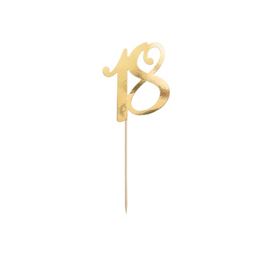 Cake Topper ''18'', Gold