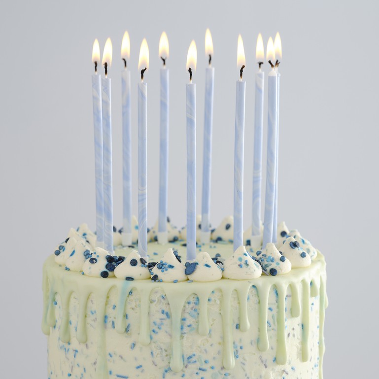 Candles - Tall Skinny - Blue Marble