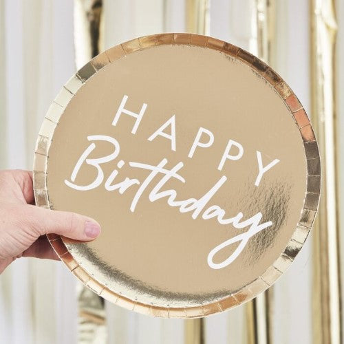 Mix It Up - Gold Foiled Happy Birthday Plate