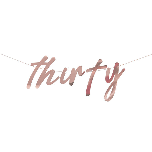 Mix it Up Additions - Bunting - Thirty - Rose Gold Foiled