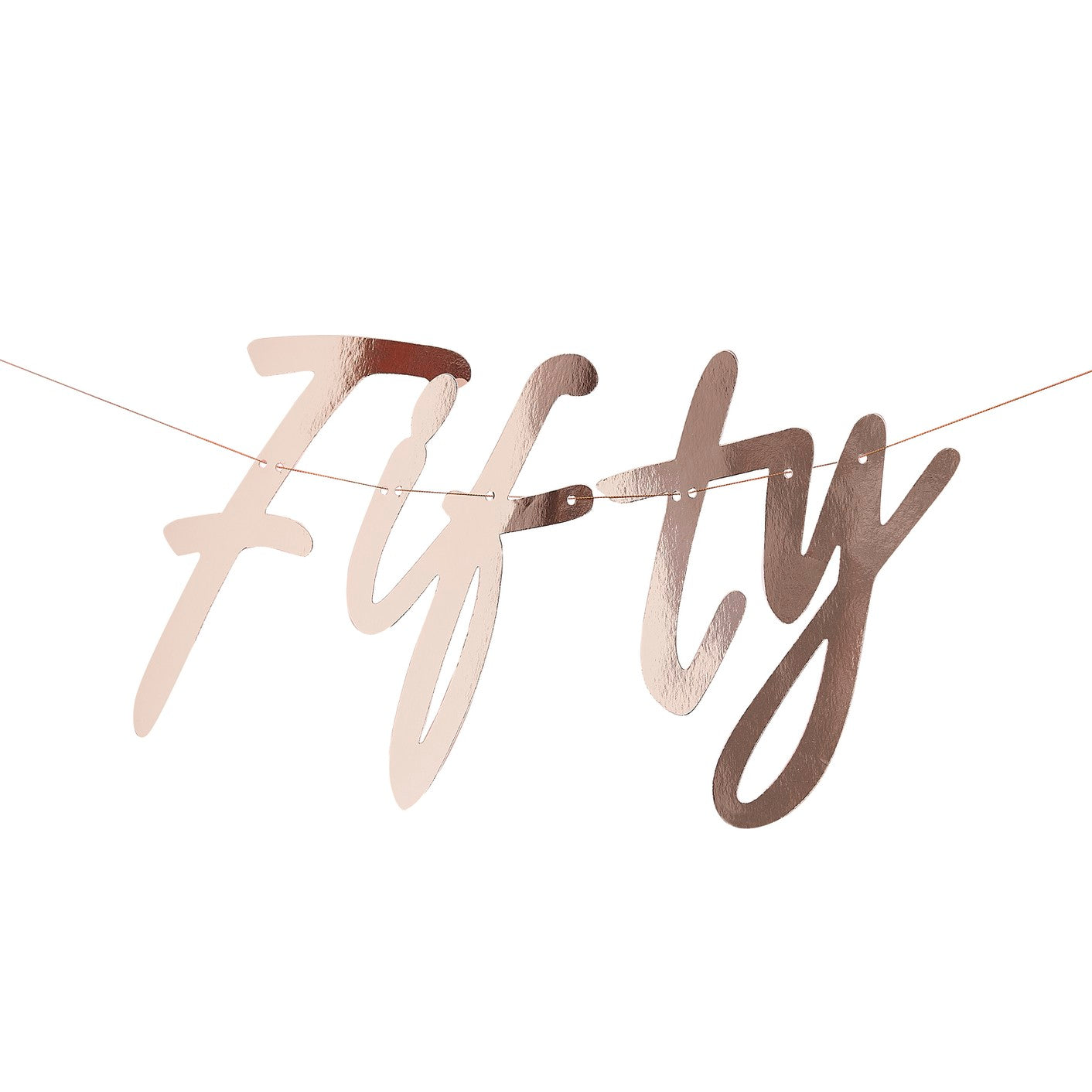 Mix it Up Additions - Bunting - Fifty - Rose Gold Foiled