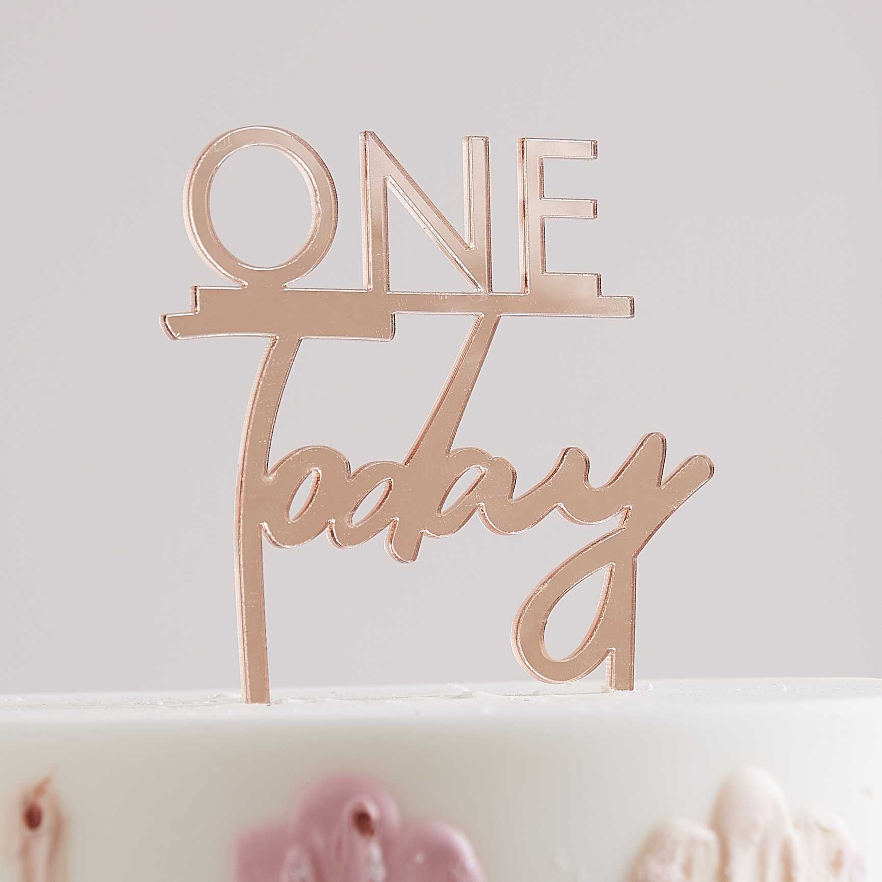 Cake Topper - One Today - Rose Gold