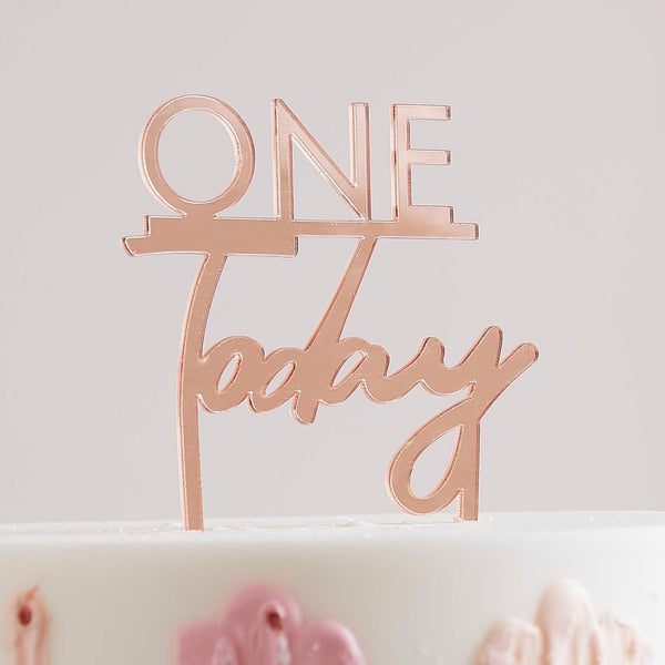 Cake Topper - One Today - Rose Gold