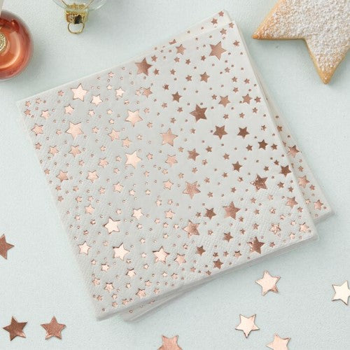 Rose Gold Foiled Cocktail Napkin