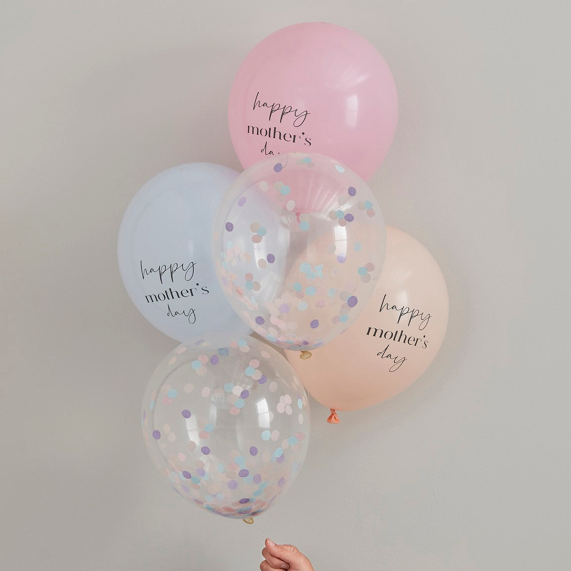 Balloons - 5 Pack Happy Mother's Day - Printed and Confetti Balloons