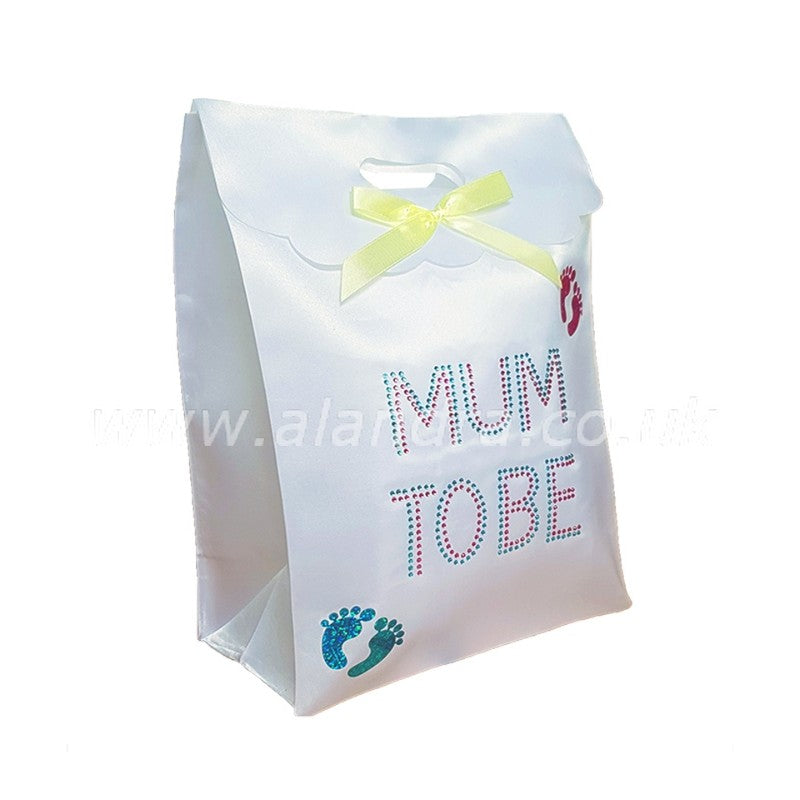 White Mum to Be Diamante Gift Bag