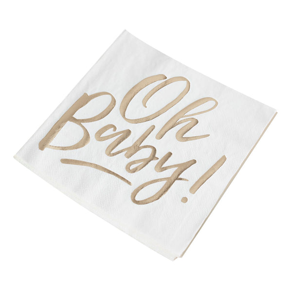 Oh Baby! - Napkin - Gold Foiled