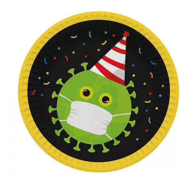 Plates paper 23 cm Virus Free Party