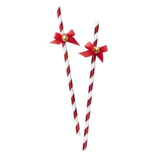 Red & Gold - Straws with Bells