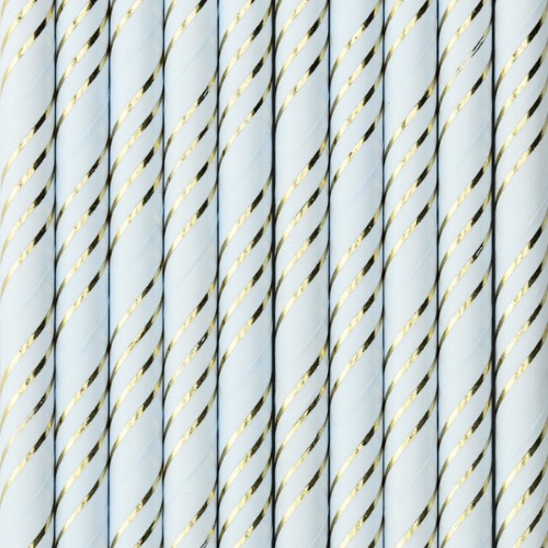 Paper straws, light blue