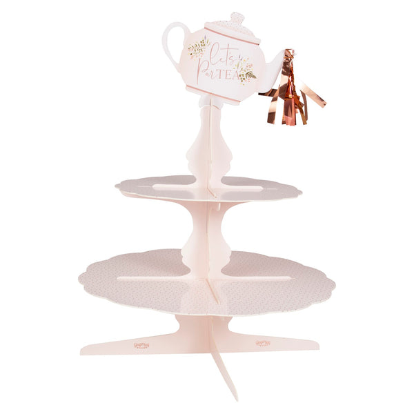 Lets Partea - Cake Stand - Floral Tea Pot