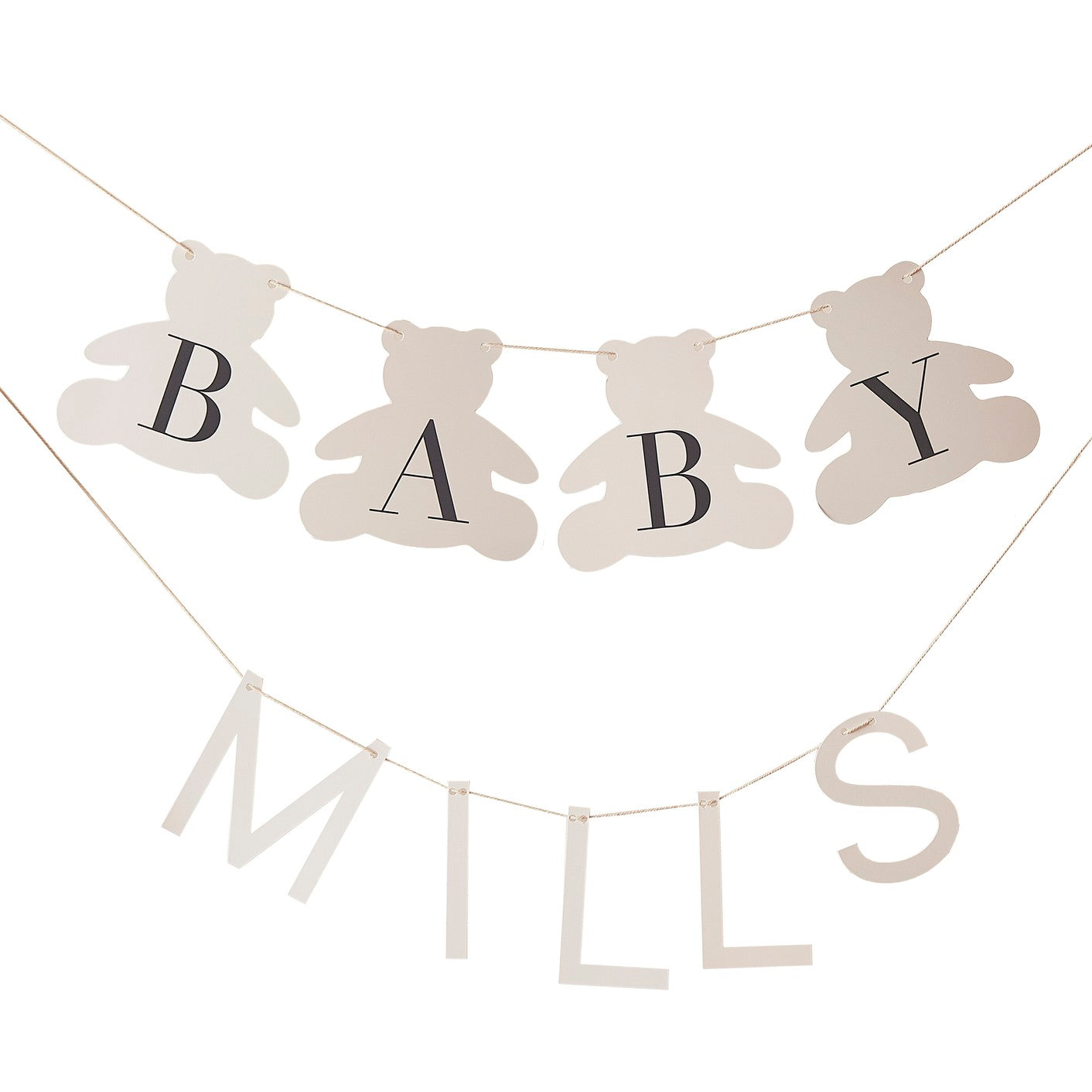 Teddy Bear Baby Shower - Bunting - Customisable Baby Name Be