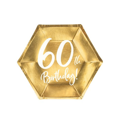 Plates 60th Birthday, gold