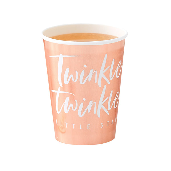 Twinkle Twinkle -Paper Cups - Rose Gold Foiled