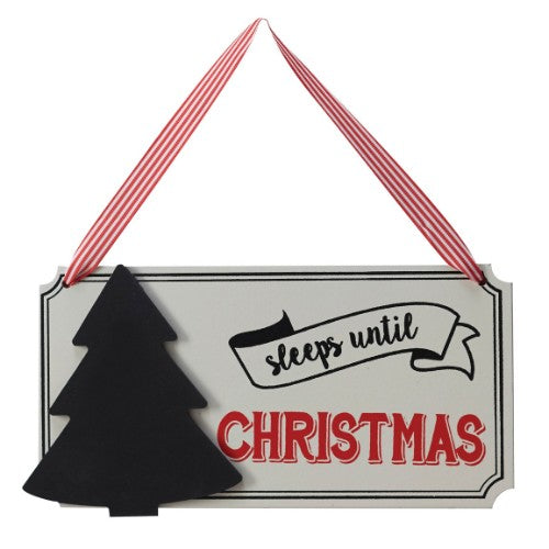 Vintage Noel - Sleeps Until Christmas Sign