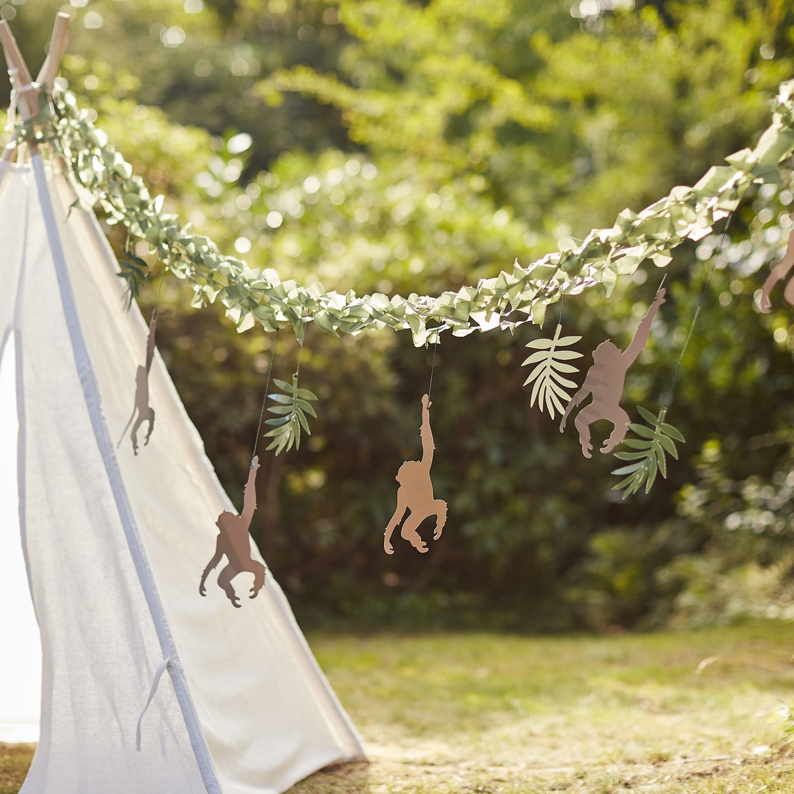 Backdrop - Hanging Monkey and Leaf Jungle Backdrop