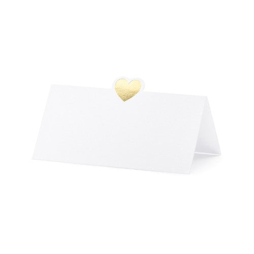 Place cards - Heart, gold