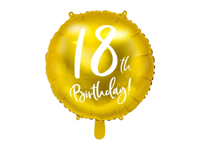Foil Balloon 18th Birthday, gold