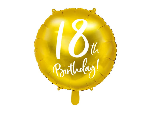 Foil Balloon 18th Birthday, gold