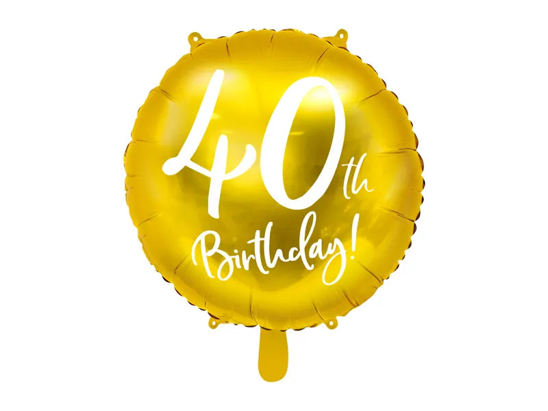 Foil Balloon 40th Birthday, gold
