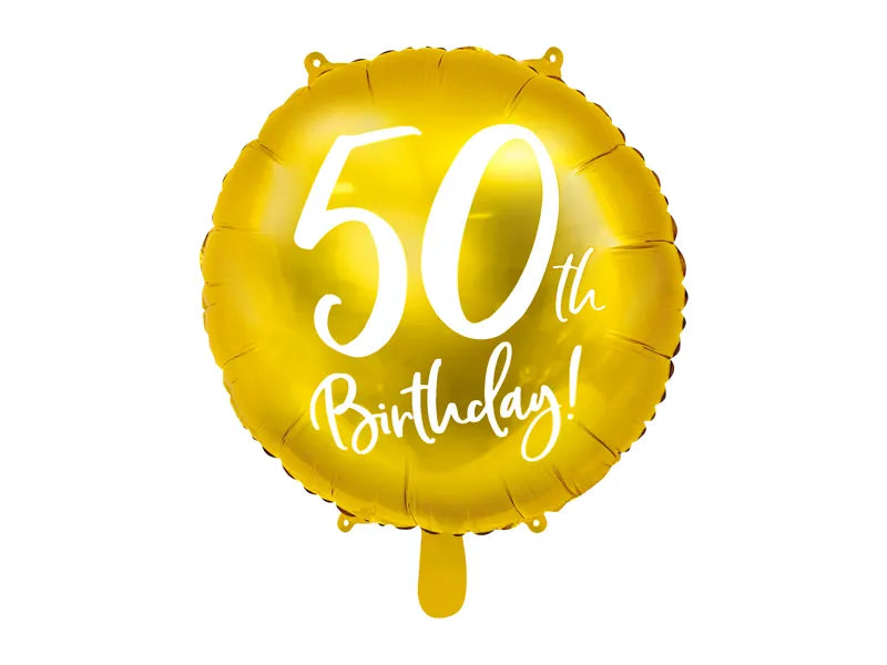 Foil Balloon 50th Birthday, gold